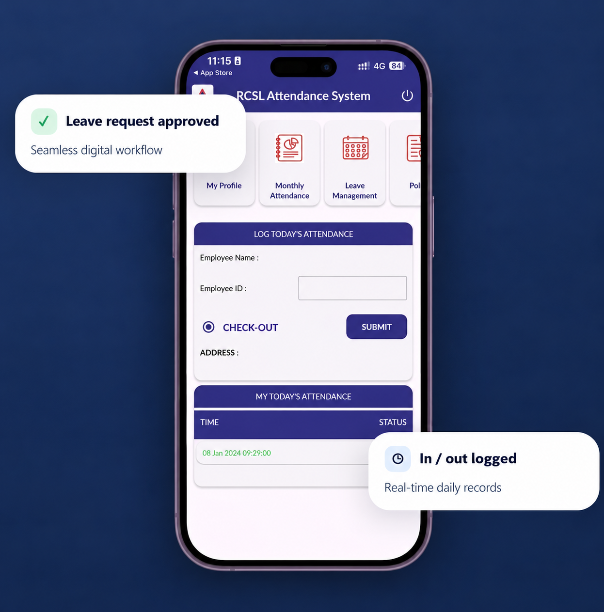 EMS Employee Management System Mobile Application & Dashboard